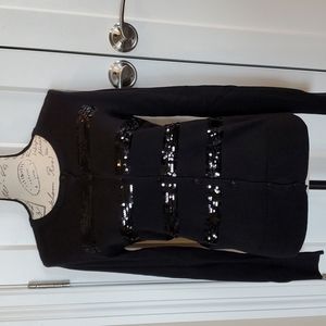Lands End Black sequin cardigan